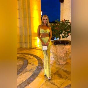 Yellow skirt and top set